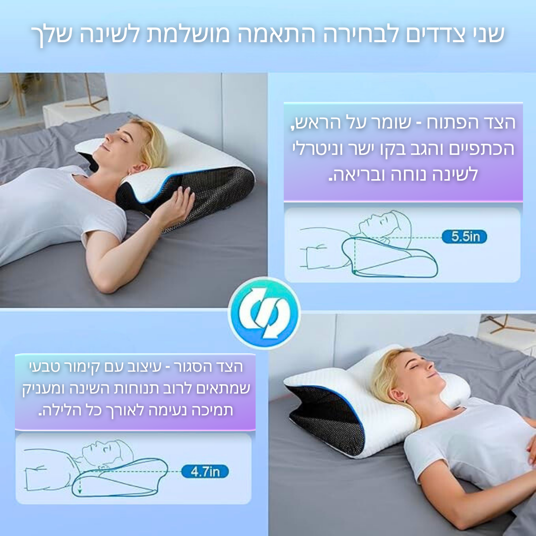 כרית שינה אורטופדית עם תמיכה לצוואר NeckForm™